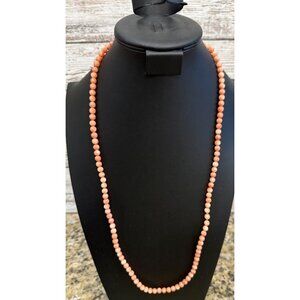 String of 3 mm Diameter Hand Carved Angel Coral Beads 30”